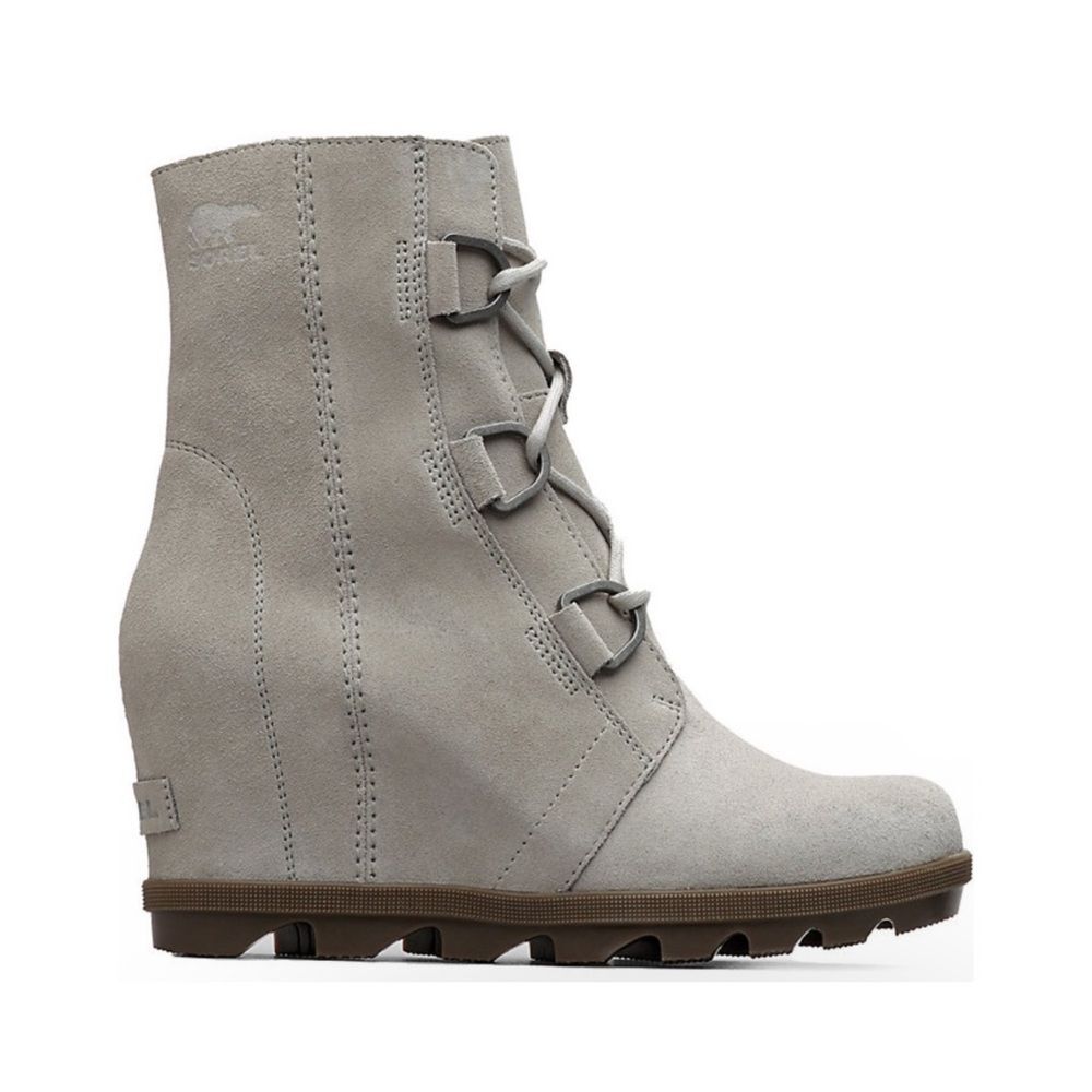 Sorel Joan Of Arctic Wedgie II Grey Lace-Up Bootie Size 11 Snow Winter